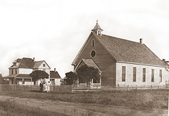 Baptist Church and Parsonage about 1908, looking SE.