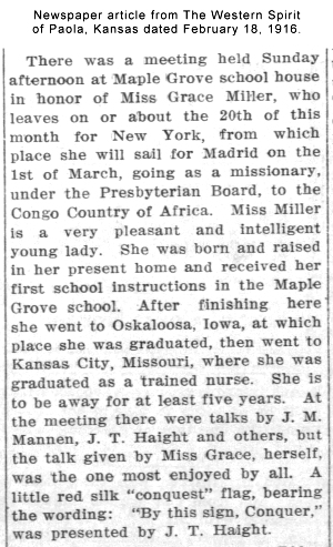 Newspaper article. - Click to Enlarge. Photo of Newspaper article.