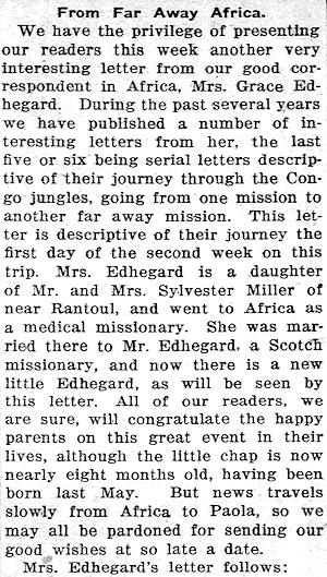 Newspaper article. - Click to Enlarge. Photo of Newspaper article.