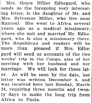 Newspaper article. - Click to Enlarge. Photo of Newspaper article.