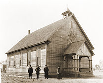 Baptist Church about 1905, looking SW.