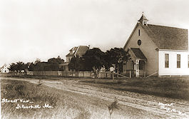 Baptist Church and Parsonage about 1910, looking SE.