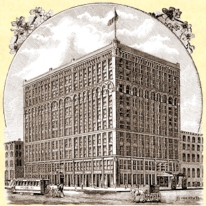 Chicago Opera House Block building. - Click to Enlarge. Photo of Chicago Opera House Block building.