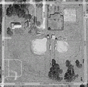 Satellite image, Little Bohemian Hall. - Click to Enlarge. Photo of Satellite image, Little Bohemian Hall.