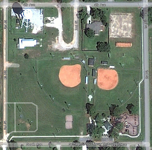 Satellite image, Little Bohemian Hall. - Click to Enlarge. Photo of Satellite image, Little Bohemian Hall.