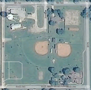 Satellite image, Little Bohemian Hall. - Click to Enlarge. Photo of Satellite image, Little Bohemian Hall.