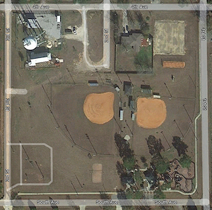 Satellite image, Little Bohemian Hall. - Click to Enlarge. Photo of Satellite image, Little Bohemian Hall.