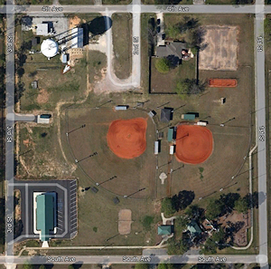 Satellite image, Little Bohemian Hall. - Click to Enlarge. Photo of Satellite image, Little Bohemian Hall.