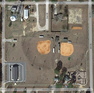 Satellite image, Little Bohemian Hall. - Click to Enlarge. Photo of Satellite image, Little Bohemian Hall.