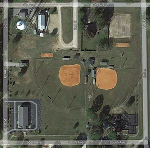 Satellite image, Little Bohemian Hall. - Click to Enlarge. Photo of Satellite image, Little Bohemian Hall.