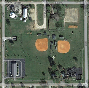 Satellite image, Little Bohemian Hall. - Click to Enlarge. Photo of Satellite image, Little Bohemian Hall.