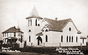 Lutheran Church about 1915, looking NW.