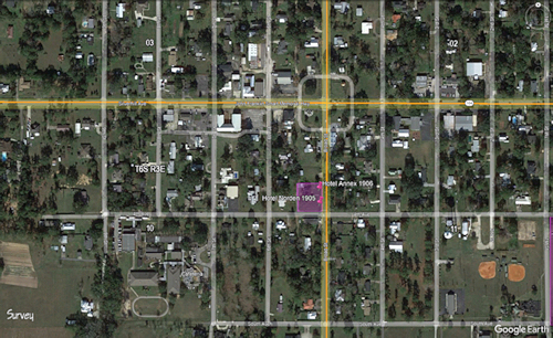 Photo of satellite view of the lots that contained the Hotel Norden.