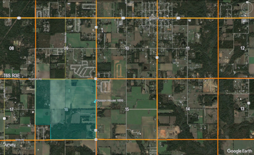 Photo of satellite view of the 20 acres.