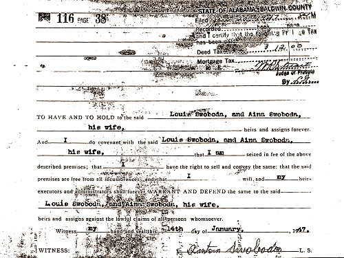 Deed abstract dated April 25, 1923. - Click to Enlarge. Photo of Deed abstract dated April 25, 1923.