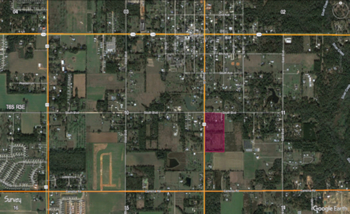 Photo of satellite view of the 20 acres.